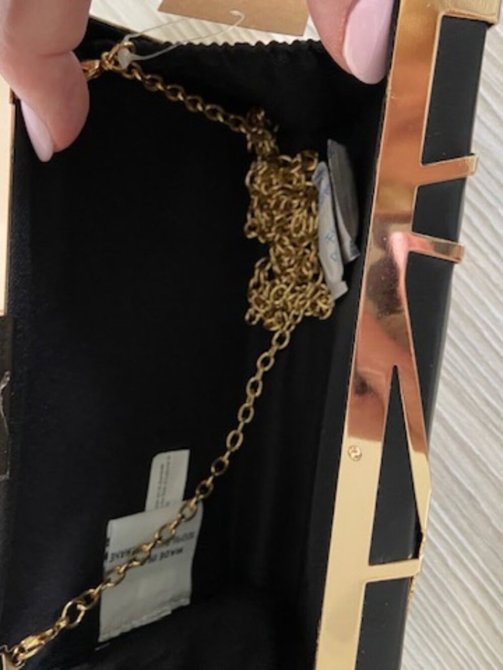 Pretty Black & Gold Evening Bag - Picture 2 of 5